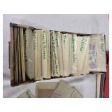 Collection of Vintage International Postage Stamps in Antique Box