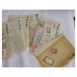 Collection of Vintage International Postage Stamps in Antique Box