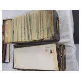 Collection of Vintage International Postage Stamps in Antique Box