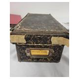 Collection of Vintage International Postage Stamps in Antique Box