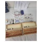 Comprehensive Drill Bit Set with Wooden Case and Assorted Boxes