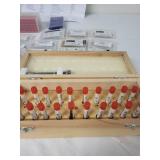 Comprehensive Drill Bit Set with Wooden Case and Assorted Boxes