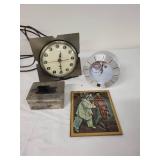 Vintage Clock and Collectible DÃ©cor Set