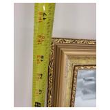 Framed Gold Mirror with Ornate Border Design