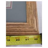 Framed Cottage Landscape Painting with Oak Frame