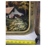 Collection of 3 Vintage Wall Art Pieces with Decorative Mirror and Framed Art