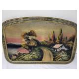 Collection of 3 Vintage Wall Art Pieces with Decorative Mirror and Framed Art