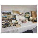 Large Collection of Vintage Postcards, Stamps, and Ephemera