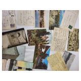 Large Collection of Vintage Postcards, Stamps, and Ephemera