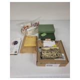 Large Collection of Vintage Postcards, Stamps, and Ephemera