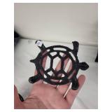 Collection of Cast Iron Decorative Items including Turtle Trivets and Wall Sconces