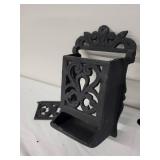 Collection of Cast Iron Decorative Items including Turtle Trivets and Wall Sconces
