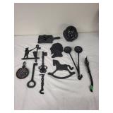Collection of 11 Decorative Cast Iron Items