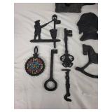 Collection of 11 Decorative Cast Iron Items
