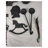 Collection of 11 Decorative Cast Iron Items
