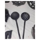 Collection of 11 Decorative Cast Iron Items