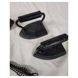 Collection of Antique Sad Irons and Brush