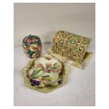 Collection of Italian Handcrafted Ceramic Pieces with Floral Designs