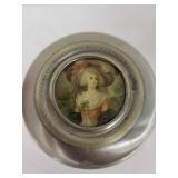 Vintage Vanity Set with Mirror, Morimura Hand Painted Tray, and Decorative Music Box