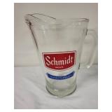 Set of 2 Vintage Schmidt Beer Glass Pitchers