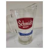 Set of 2 Vintage Schmidt Beer Glass Pitchers