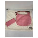 Coach Pink Leather Shoulder Bag and Wallet Set with Dust Bag