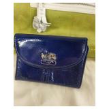 Coach Suede Handbag and Patent Leather Wallet Set