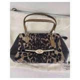 Coach Leopard Print Handbag with Leather Accents