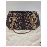 Coach Leopard Print Handbag with Leather Accents