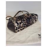 Coach Leopard Print Handbag with Leather Accents