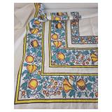 Vintage Fruit Motif Tablecloth with Border Design