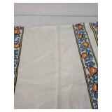 Vintage Fruit Motif Tablecloth with Border Design