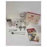 Complete Vintage Bar Master Jr. Cocktail Set with Glassware and Guides