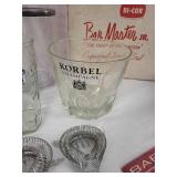 Complete Vintage Bar Master Jr. Cocktail Set with Glassware and Guides