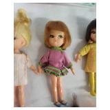 Lot of 5 Vintage Hasbro Dolly Darlings Dolls in Assorted Outfits