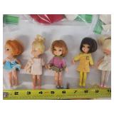 Lot of 5 Vintage Hasbro Dolly Darlings Dolls in Assorted Outfits