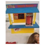 Vintage Barbie Doll with Snack Stand and Accessories