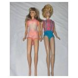 Pair of Vintage Barbie Dolls in Original Swimsuits