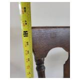 Antique Oak Wood Dining Chair with Decorative Backrest