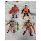 Set of 4 he-man Vintage Action Figures with Accessories