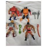 Set of 4 he-man Vintage Action Figures with Accessories