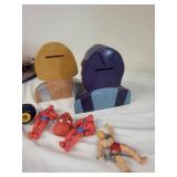 He-Man and Skeletor Collectible Coin Banks with Vintage Action Figures