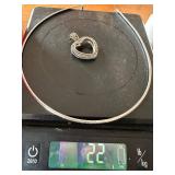 Sterling Silver Interchangeable Heart Pendant Necklace Set