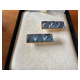 Pair of Vintage Blue Gemstone Brooches