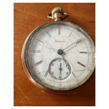 Antique Dueber Hunter Pocket Watch with Crescent Watch Case