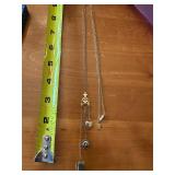 Antique Gold Tone Charm Necklace with Heart and Book Pendants