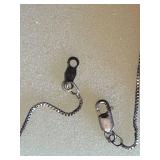 Silver Necklace with Blue Teardrop Pendant and Chain