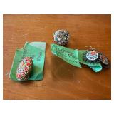 Vintage Collection of Mini Mosaic Earrings and Crystal Brooch