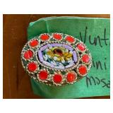 Vintage Collection of Mini Mosaic Earrings and Crystal Brooch