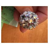 Vintage Collection of Mini Mosaic Earrings and Crystal Brooch